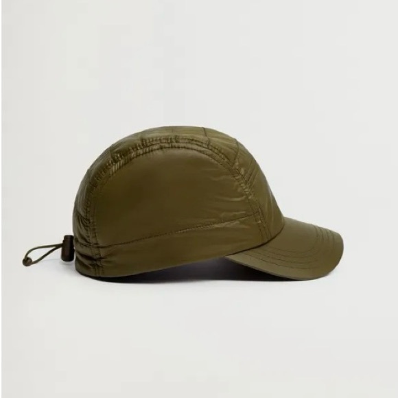 MANGO Quilted Adjustable Cap Olive Green Khaki - Picture 2 of 5